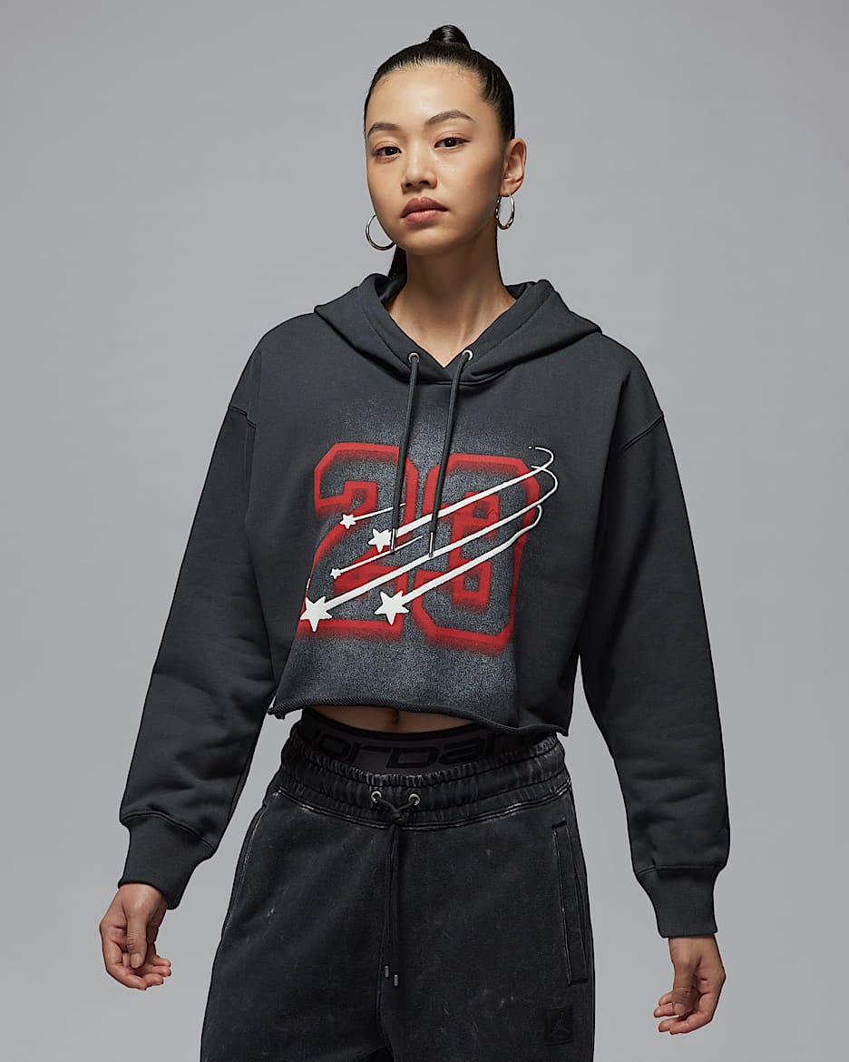 Jordan Flight Fleece Women s Cropped Satin Lined Hoodie. Nike JP